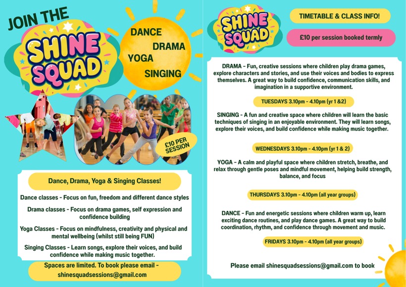 Shine Squad Classes Crofton Infants